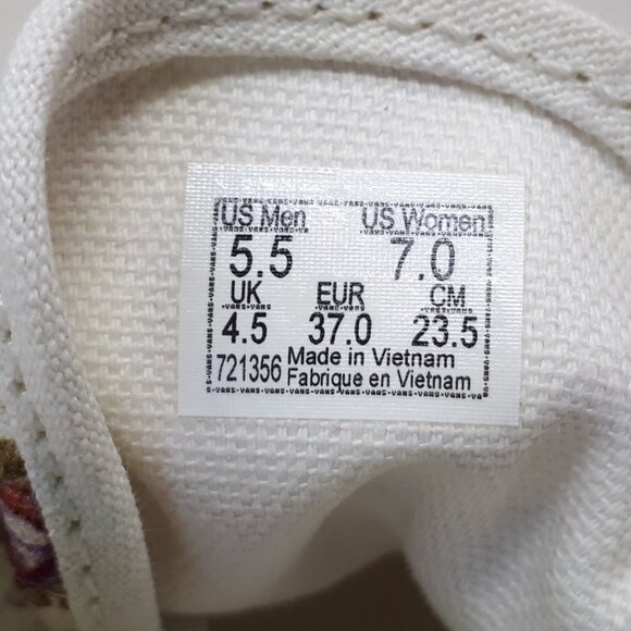 Vans Era Vintage Floral White Skate Authentic Casual Shoe Sneaker Womens 7 US - Picture 9 of 12